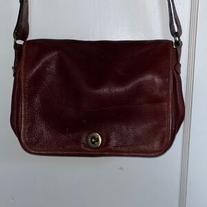 Vintage Hartmann 13” x 9” Brown Leather HandBag - Brown